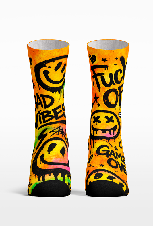 Calcetines Bad Vibes-Acid Orange