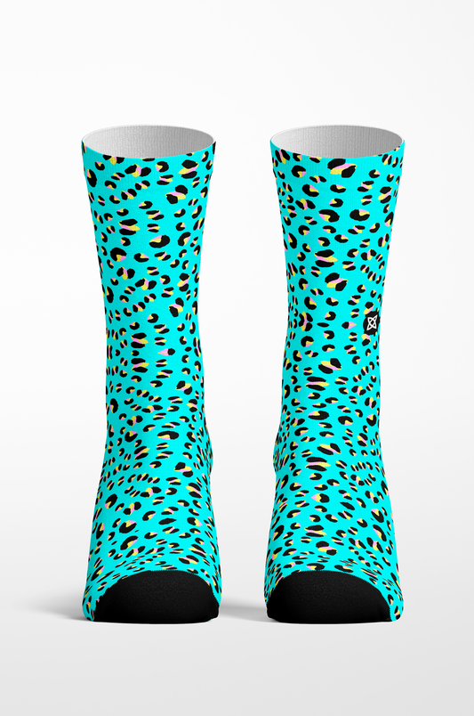 Calcetines Animal Print Celeste